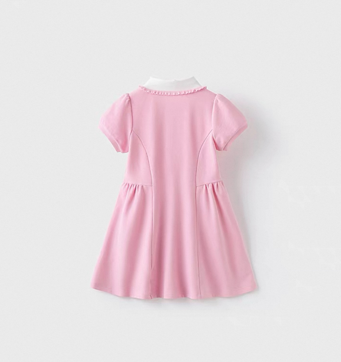 ピンク フリル付き ポロワンピース チェリー刺繍ポロワンピース ピンク／select | tulle オンライン