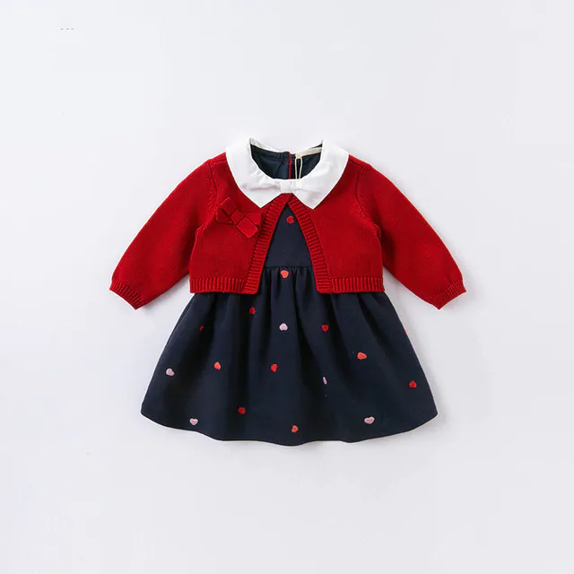 mini closet / davebella リボン襟ハート刺繍ワンピース DBM14515
